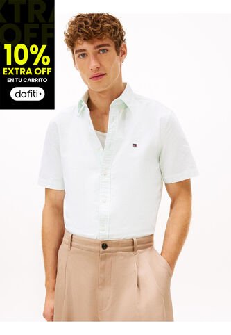 Camisa Verde Heritage De Manga Corta Tommy Hilfiger Tommy Hilfiger