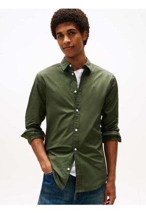 Camisa Gris De Algodón Elástico Tommy Jeans