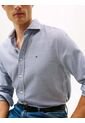 Camisa Azul De Corte Regular Con Estructura Dobby Con Estampado Tommy Hilfiger de Tommy Hilfiger