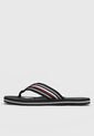 Sandalia Negro-Vinotinto-Blanco Tommy Hilfiger Stripes Beach de Tommy Hilfiger