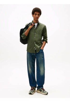 Camisa Gris De Algodón Elástico Tommy Jeans