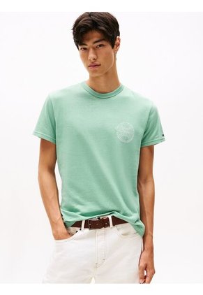 Camiseta Verde Claro Heritage Con Logo De Béisbol Tommy Jeans