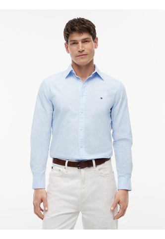 Camisa Azul Flex Poplin De Corte Slim Tommy Hilfiger Tommy Hilfiger