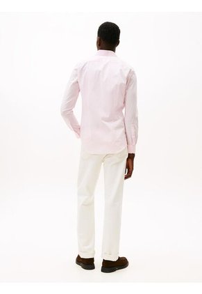 Camisa Rosada Flex Poplin De Corte Slim Tommy Hilfiger