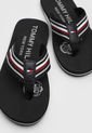 Sandalia Negro-Vinotinto-Blanco Tommy Hilfiger Stripes Beach de Tommy Hilfiger