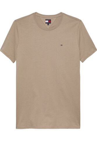 Camiseta Beige Clásica Con Cuello Redondo Tommy Jeans Tommy Hilfiger