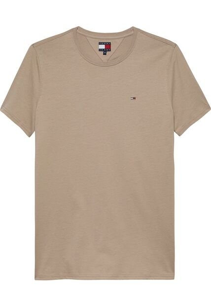 Camiseta Beige Clásica Con Cuello Redondo Tommy Jeans