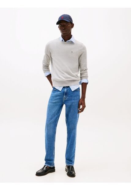 Saco Gris De Cuello Redondo Con Logo Bordado Tommy Hilfiger