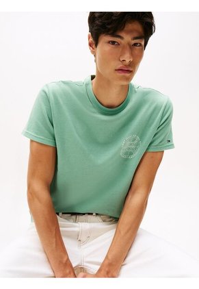 Camiseta Verde Claro Heritage Con Logo De Béisbol Tommy Jeans