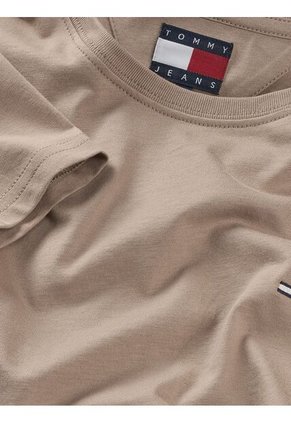 Camiseta Beige Clásica Con Cuello Redondo Tommy Jeans