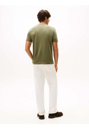 Camiseta Verde Con Logo Colorblock Estampado En El Pecho Tommy Hilfiger