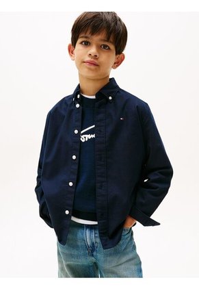 Camisa Azul Essential De Algodón Oxford Tommy Hilfiger