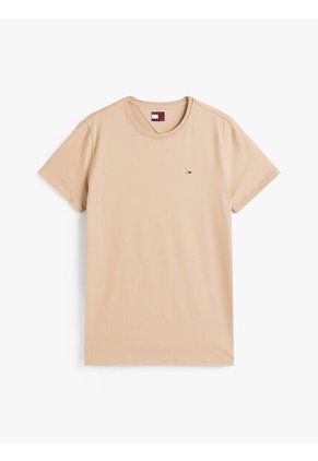 Camiseta Beige Clásica Con Cuello Redondo Tommy Jeans