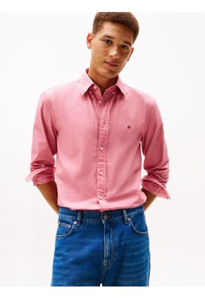 Camisa Rosada TH Flex Regular De Popelín Tommy Hilfiger