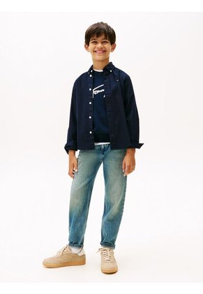 Camisa Azul Essential De Algodón Oxford Tommy Hilfiger