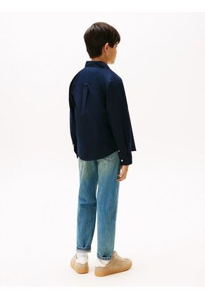 Camisa Azul Essential De Algodón Oxford Tommy Hilfiger