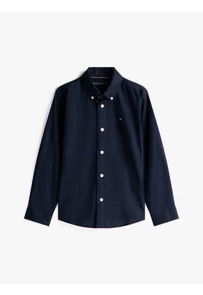 Camisa Azul Essential De Algodón Oxford Tommy Hilfiger