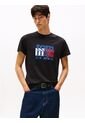 Camiseta Negra Slim Con Logo Gráfico Tommy Jeans de Tommy Hilfiger