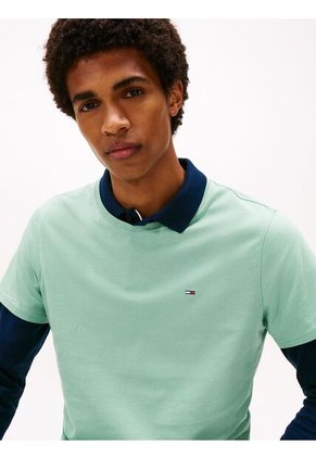 Camiseta Verde Claro Clásica Con Cuello Redondo Tommy Jeans