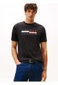Camiseta Negra Con Logo Colorblock Estampado En El Pecho Tommy Hilfiger de Tommy Hilfiger