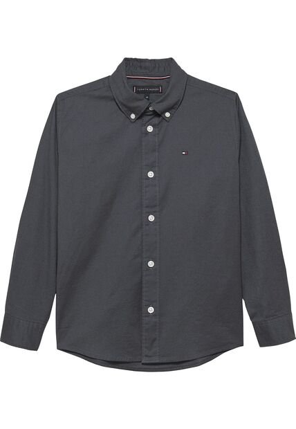 Camisa Negra Essential De Algodón Oxford Tommy Hilfiger