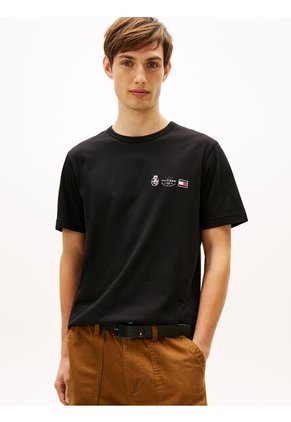 Camiseta Negra Con Logo En Forma De Escudo Tommy Hilfiger