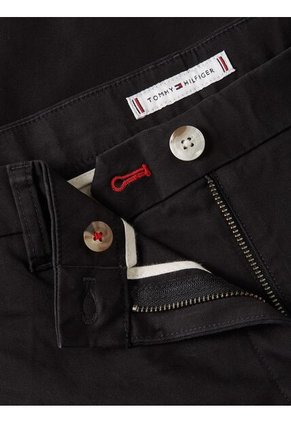 Pantalón Negro Chino Con Logo Tommy Hilfiger