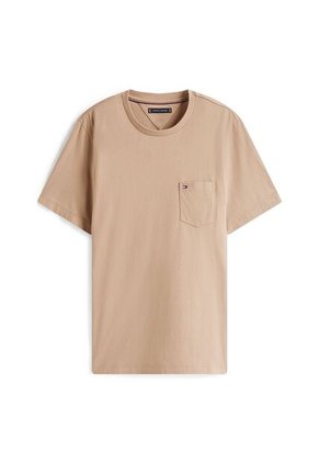 Camiseta Beige De Cuello Redondo Con Bolsillo Tommy Hilfiger