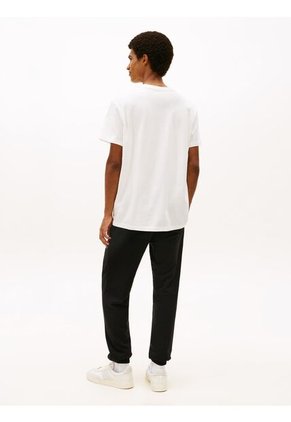 Camiseta Blanca De Punto Con Logo Y Cuello Redondo Tommy Jeans