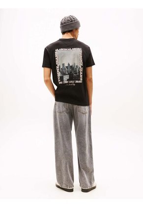 Camiseta Negra De Punto Con Foto Estampada Tommy Jeans