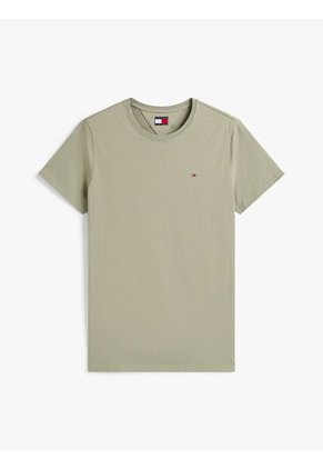 Camiseta Beige Clásica Con Cuello Redondo Tommy Jeans