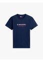 Camiseta Azul De Punto Con Logo Y Cuello Redondo Tommy Jeans de Tommy Hilfiger