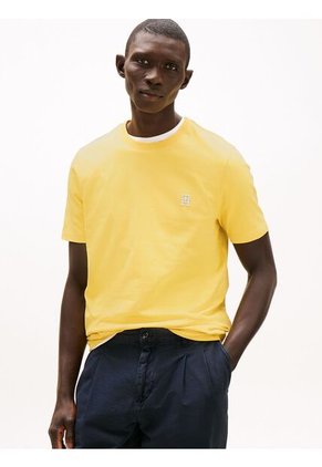 Camiseta Amarilla Con Monograma TH A Contraste Tommy Hilfiger