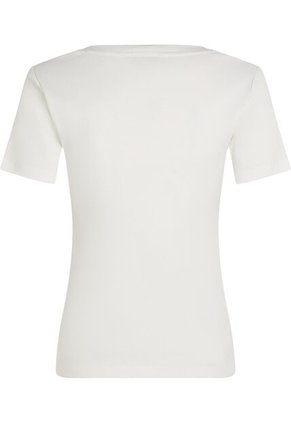 Camiseta Blanca De Cuello V Con Diseño De Rayas Tommy Hilfiger