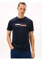 Camiseta Azul Con Logo Colorblock Estampado En El Pecho Tommy Hilfiger de Tommy Hilfiger