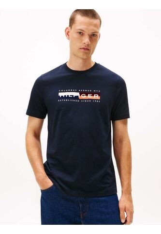 Camiseta Azul Con Logo Colorblock Estampado En El Pecho Tommy Hilfiger Tommy Hilfiger