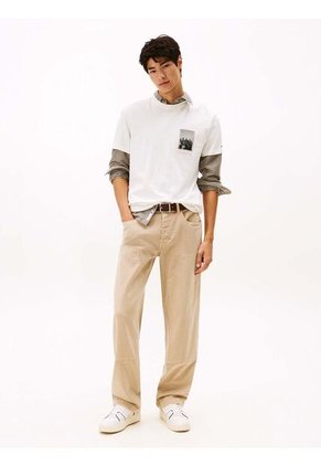 Camiseta Blanca De Punto Con Foto Estampada Tommy Jeans