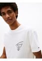Camiseta Blanca Signature De Punto Con Logo Trasero Tommy Jeans de Tommy Hilfiger