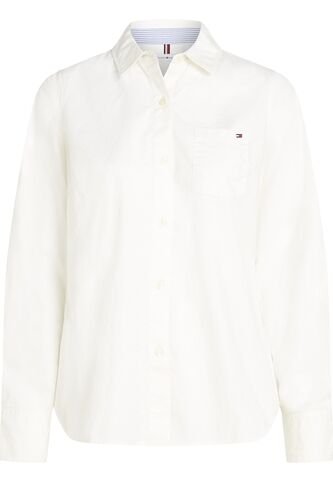Camisa Blanca Oxford Manga Larga Con Logo Tommy Hilfiger Tommy Hilfiger