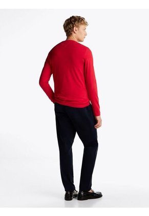 Camiseta Roja De Manga Larga Y Corte Slim Tommy Hilfiger