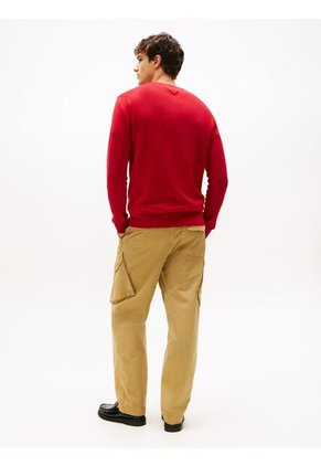 Saco Rojo De Cuello Redondo Con Logo Bordado Tommy Hilfiger