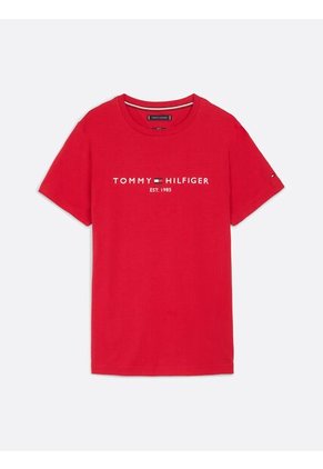Camiseta Roja Con Logo Bordado Tommy Hilfiger