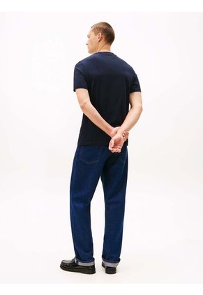 Camiseta Azul Con Logo Colorblock Estampado En El Pecho Tommy Hilfiger