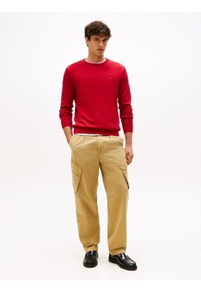 Saco Rojo De Cuello Redondo Con Logo Bordado Tommy Hilfiger