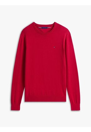 Saco Rojo De Cuello Redondo Con Logo Bordado Tommy Hilfiger