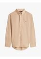 Camisa Beige TH Flex Regular De Popelín Tommy Hilfiger de Tommy Hilfiger