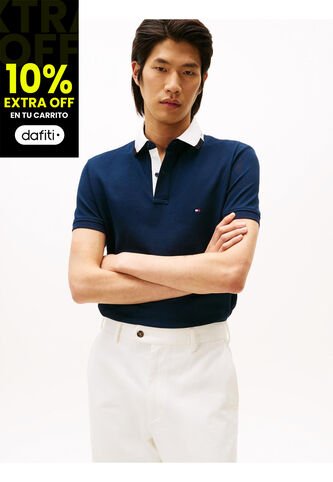 Polo Azul De Corte Regular Con Logo Gráfico Tommy Hilfiger Tommy Hilfiger