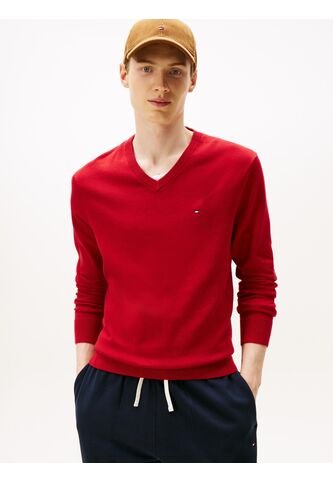 Saco Rojo Con Cuello En V Y Logo Bordado Tommy Hilfiger Tommy Hilfiger