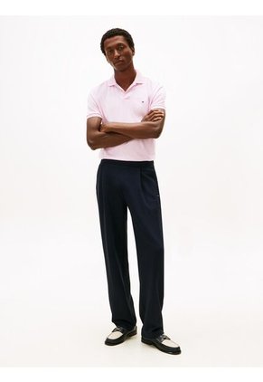 Polo Rosado De Punto Interlock De Corte Regular Tommy Hilfiger