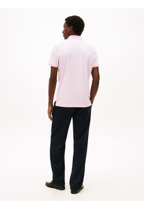 Polo Rosado De Punto Interlock De Corte Regular Tommy Hilfiger